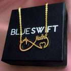Gold Plated Heart Beat Infinity Name Necklace