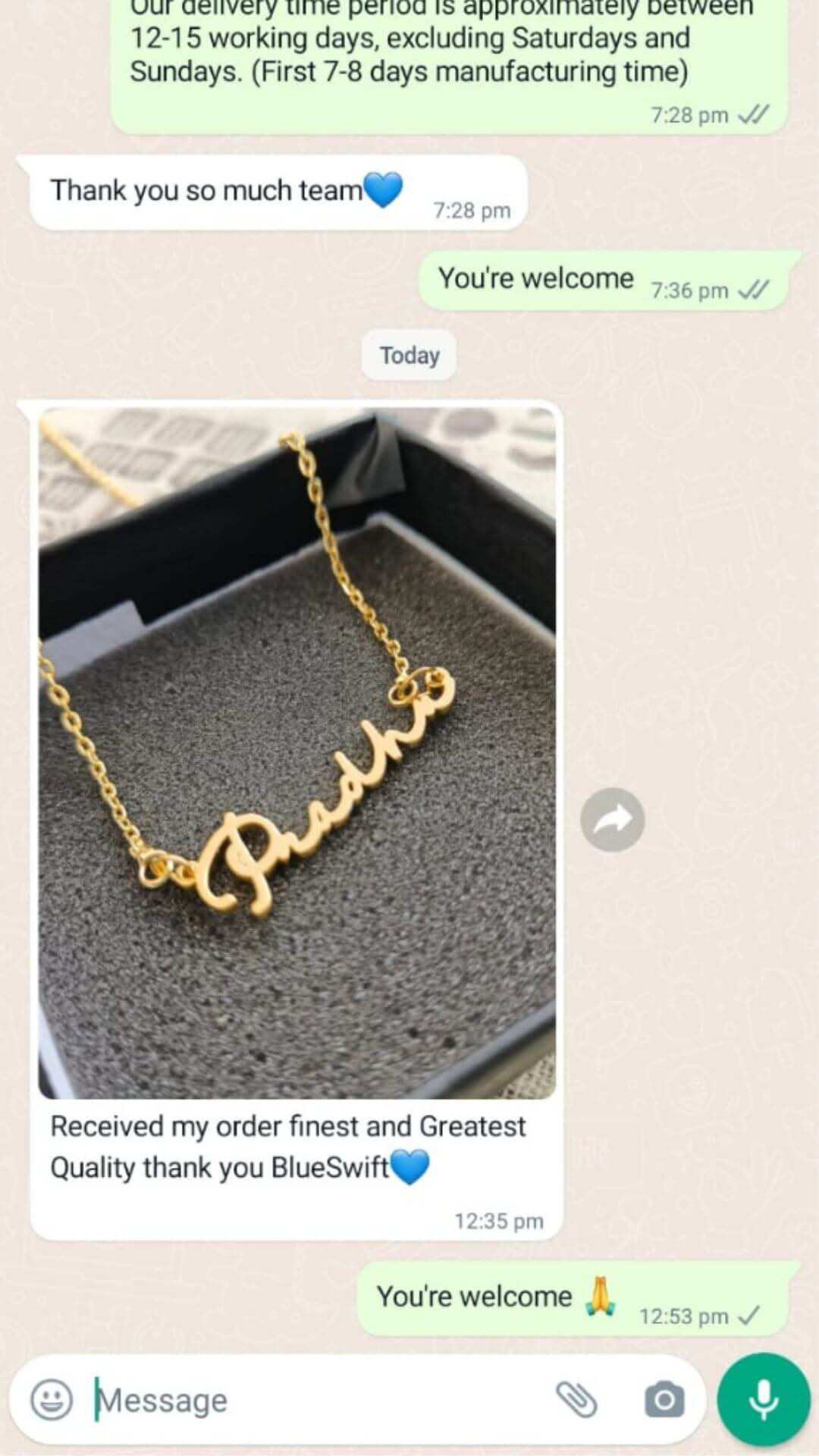 Customer testimonial 1
