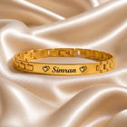 Gold Plated Bar Name Bracelet - Adjustable