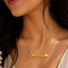 Gold Plated Beautiful Heart Name Necklace