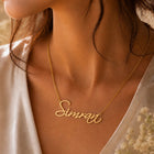 Gold Plated Curlicue Name Necklace