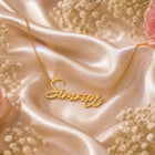 Gold Plated Curlicue Name Necklace
