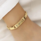 Gold Plated Bar Name Bracelet - Adjustable