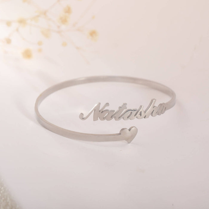 Personalized Heart Name Bracelet