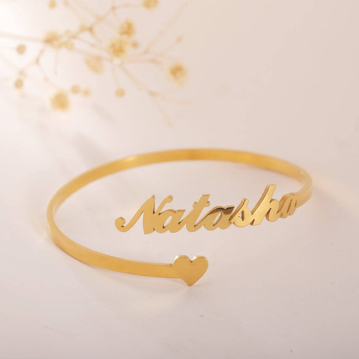 Personalized Heart Name Bracelet