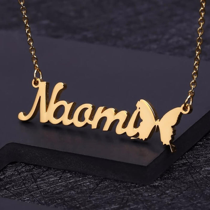 Personalized Butterfly Name Necklace