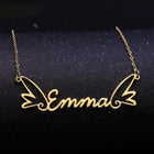 Gold Plated Angel Wings Name Necklace