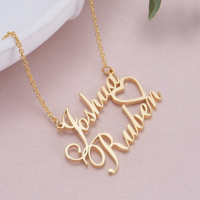 Gold Plated Heart Name Necklace