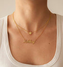 Gold Plated Double Chain Star Name Necklace