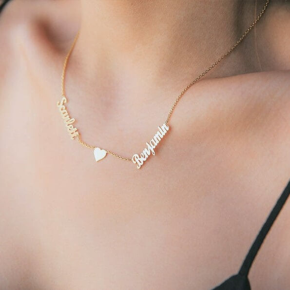 Gold Plated Small Heart Name Necklace