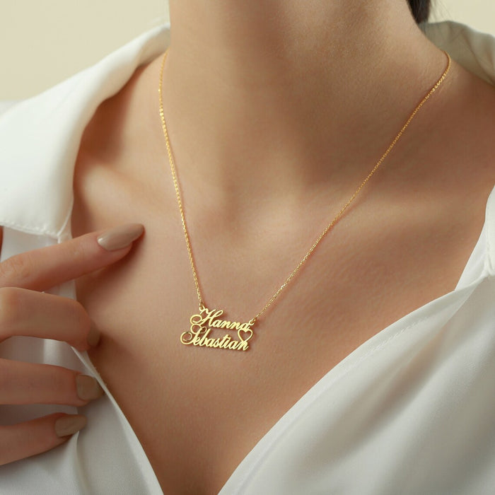 Gold Plated Heart Name Necklace