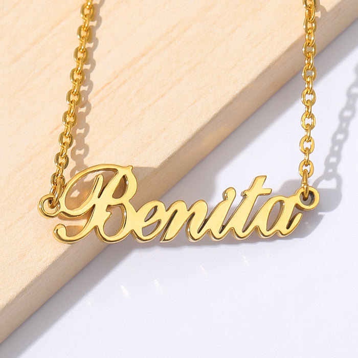 Gold Plated Simple Name Necklace