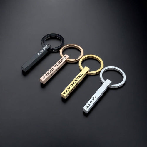 Personalized Cube Bar Keychain