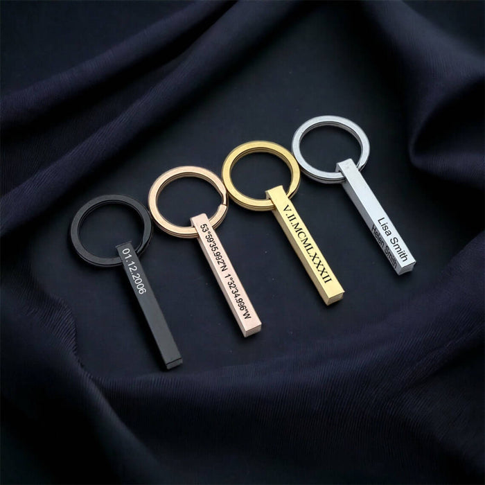 Personalized Cube Bar Keychain