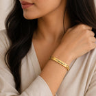 Gold Plated Bar Name Bracelet - Adjustable