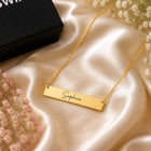 Gold Plated Beautiful Bar Name Necklace