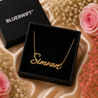 Gold Plated Curlicue Name Necklace