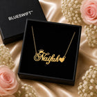 Gold Plated Crown With Heart Name Necklace