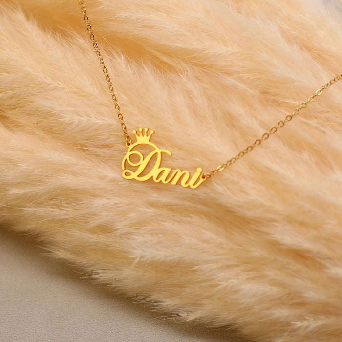 Personalized Crown Name Necklace