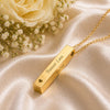Gold Plated Cube Vertical Bar Name Necklace