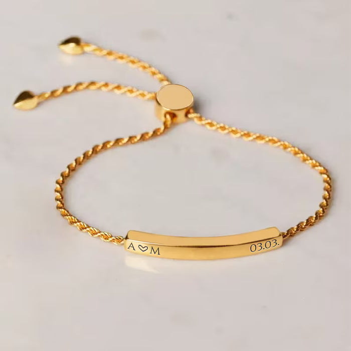 Personalized Couple Name Bracelet - Adjustable