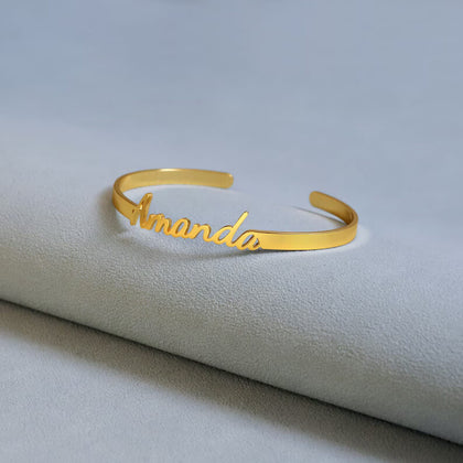 Gold Plated Simple Name Bracelet