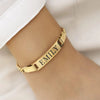 Gold Plated Bar Name Bracelet - Adjustable