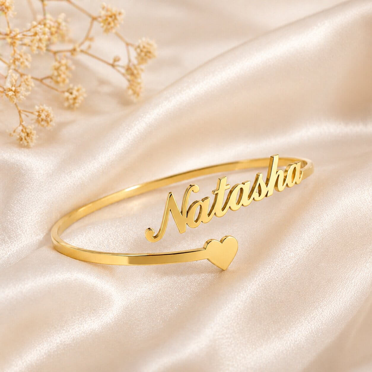 Gold Plated Heart Name Bracelet