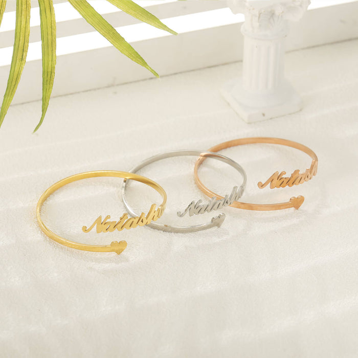 Personalized Heart Name Bracelet