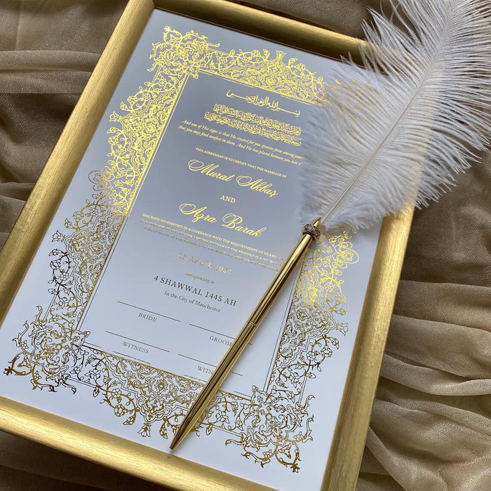 Personalized Nikah Nama With Pen