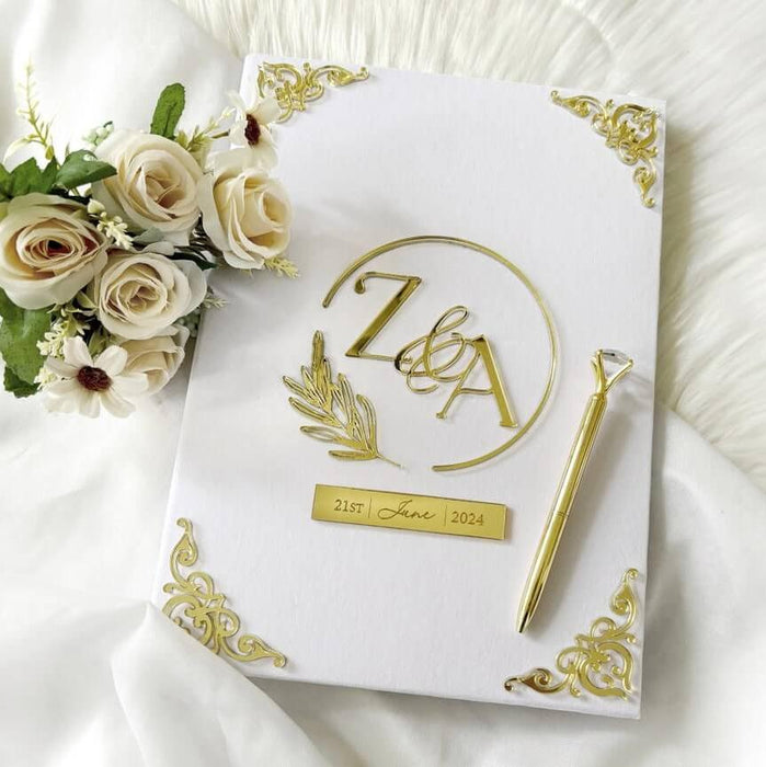 Personalized Nikah Nama Booklet With Pen & Flower