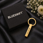 Gold Plated Cube Bar Keychain