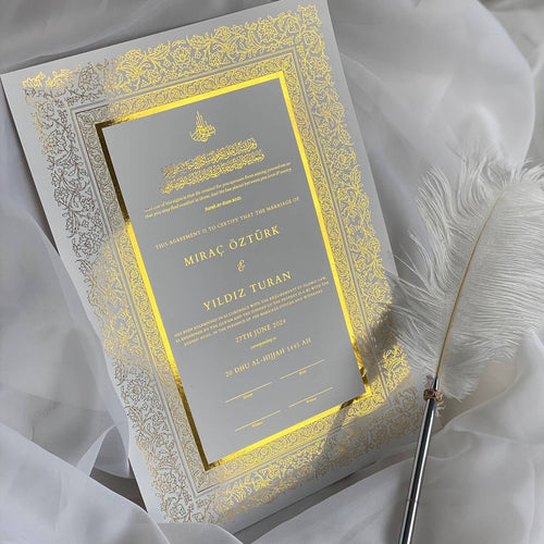 Personalized Nikah Nama with Pen & Frame