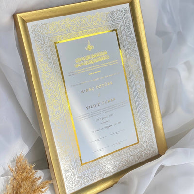 Personalized Nikah Nama with Pen & Frame