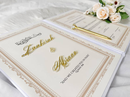 Personalized Nikah Nama Folder with Pen