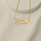 Gold Plated Signature Couple Name Necklace