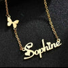 Personalized Flying Butterfly Name Necklace