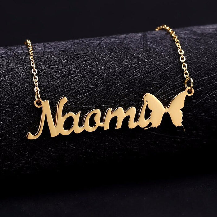 Customizable Butterfly Name Necklace