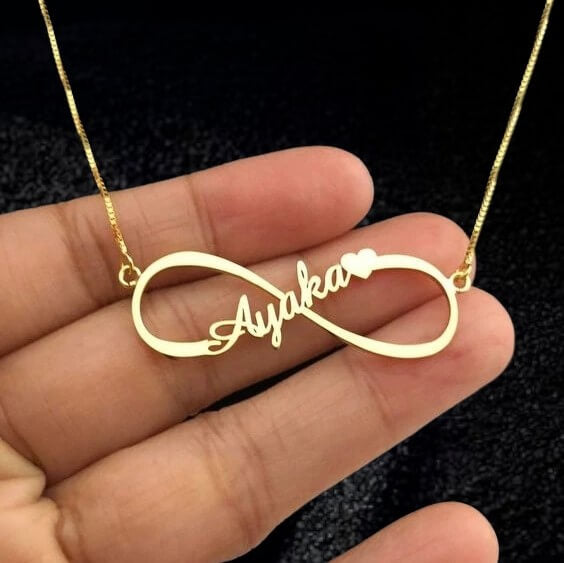 Gold Plated Infinity Single Name Necklace