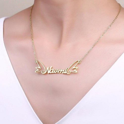 Personalized Angel Wings Name Necklace