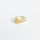 Gold Plated Couple Name Ring - Adjustable