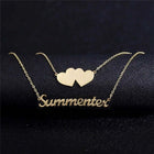 Gold Plated Double Chain Heart Name Necklace