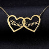 Personalized Double Heart Name Necklace