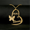 Gold Plated Heart & Butterfly Name Necklace