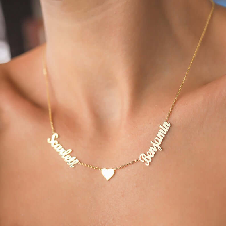 Gold Plated Small Heart Name Necklace