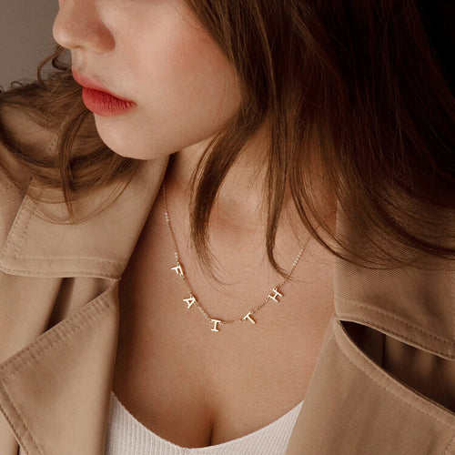 Personalized Spaced Letter Name Necklace
