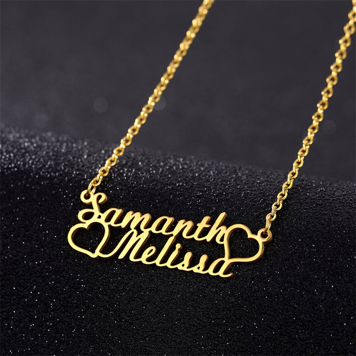 Customizable Love Heart Name Necklace