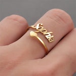 Personalized Heart Name Ring - Adjustable