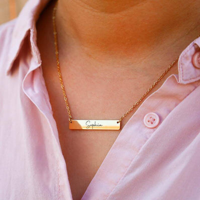 Personalized Beautiful Bar Name Necklace